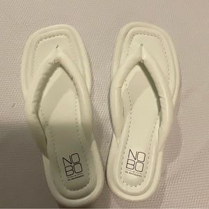 Nobo white flip-flops, size 8 new
